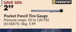 Princess Auto Pocket Pencil Tire Gauge offer