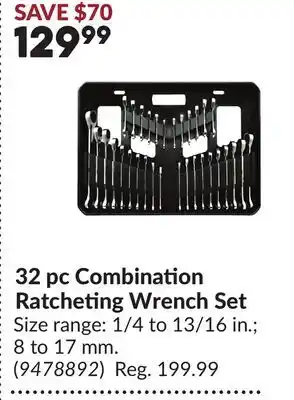 Princess Auto 32 pc Combination Ratcheting Wrench Set offer
