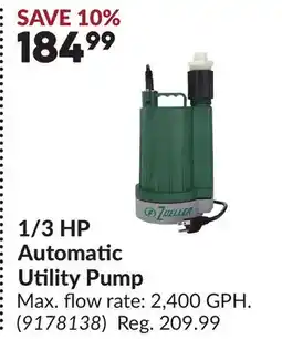 Princess Auto 1/3 HP Automatic Utility Pump offer