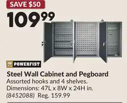 Princess Auto Steel Wall Cabinet and Pegboard offer
