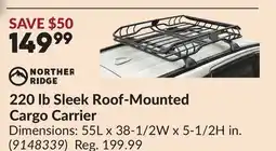 Princess Auto 220 lb Sleek Roof-Mounted Cargo Carrier offer