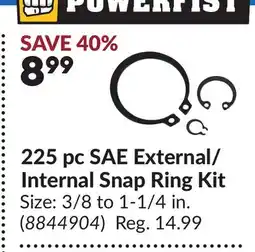 Princess Auto 225 pc SAE External/ Internal Snap Ring Kit offer