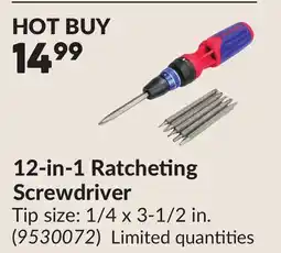 Princess Auto 12-in-1 Ratcheting Screwdriver offer