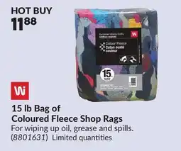 Princess Auto 15 lb Bag of Coloured Fleece Shop Rags offer