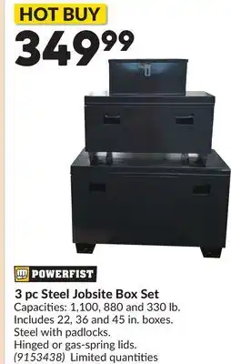 Princess Auto 3 pc Steel Jobsite Box Set offer