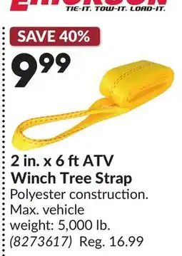 Princess Auto 2 in. x 6 ftATV Winch Tree Strap offer