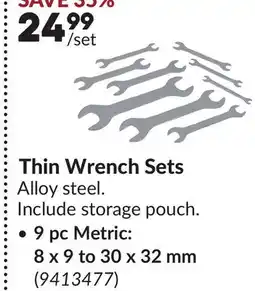 Princess Auto POWERFIST Thin Wrench Sets offer