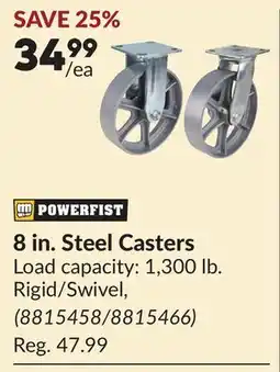 Princess Auto 8 in. Steel Casters offer
