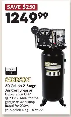 Princess Auto 60 Gallon 2-Stage Air Compressor offer