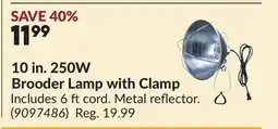 Princess Auto 10 in. 250W Brooder Lamp with Clamp offer