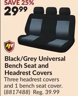 Princess Auto Black/Grey Universal Bench Seat and Headrest Covers offer