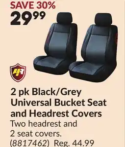 Princess Auto 2 pk Black/Grey Universal Bucket Seat and Headrest Covers offer
