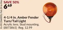 Princess Auto 4-1/4 in. Amber Fender Turn/Tail Light offer