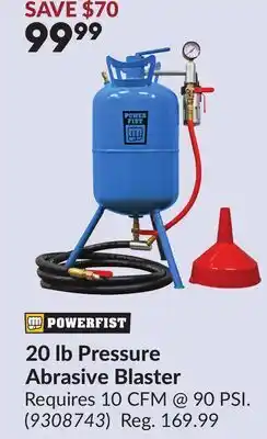 Princess Auto 20 lb Pressure Abrasive Blaster offer