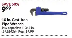 Princess Auto 10 in. Cast-Iron Pipe Wrench offer