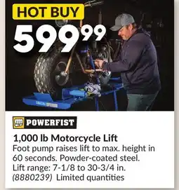 Princess Auto 1,000 lb Motorcycle Lift offer