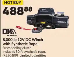 Princess Auto 8,000 lb 12V DC Winch with Synthetic Rope offer