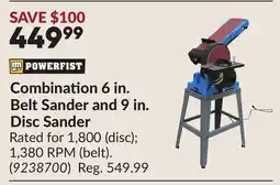 Princess Auto Combination 6 in. Belt Sander and 9 in. Disc Sander offer