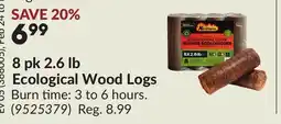 Princess Auto 8 pk 2.6 lb Ecological Wood Logs offer