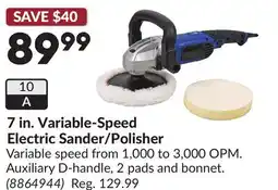 Princess Auto 7 in. Variable-Speed Electric Sander/Polisher offer