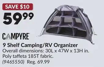 Princess Auto 9 Shelf Camping/RV Organizer offer