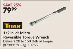 Princess Auto 1/2 in. dr Micro Reversible Torque Wrench offer