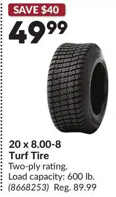 Princess Auto 20 x 8.00-8 Turf Tire offer