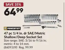 Princess Auto 47 pc 1/4 in. dr SAE/Metric Shallow/Deep Socket Set offer