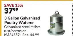 Princess Auto 3 Gallon Galvanized Poultry Waterer offer