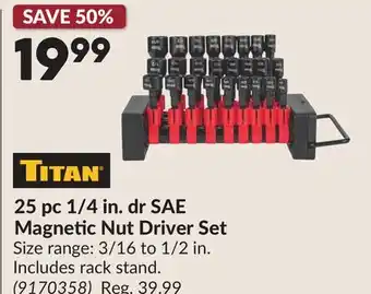 Princess Auto 25 pc 1/4 in. dr SAE Magnetic Nut Driver Set offer