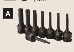 Princess Auto 8 pc 1/2 in. dr Impact Bit Socket Sets Star: T30 to T70 offer