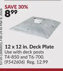 Princess Auto 12 x 12 in. Deck Plate offer