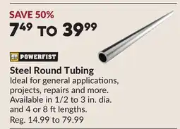 Princess Auto Steel Round Tubing offer