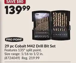 Princess Auto Pro.Point 29 pc Cobalt M42 Drill Bit Set offer