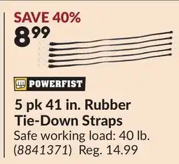 Princess Auto 5 pk 41 in. Rubber Tie-Down Straps offer