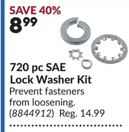 Princess Auto 720 pc SAE Lock Washer Kit offer