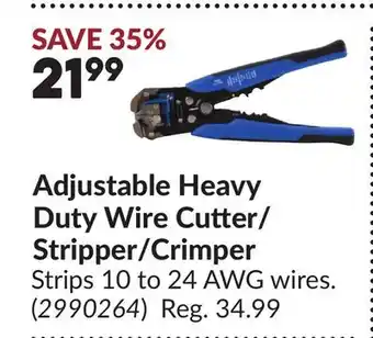 Princess Auto Adjustable Heavy Duty Wire Cutter/ Stripper/Crimper offer