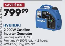 Princess Auto 2,200W Gasoline Inverter Generator offer