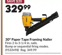 Princess Auto 30° Paper Tape Framing Nailer offer