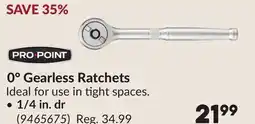 Princess Auto 0° Gearless Ratchets offer