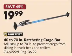 Princess Auto 40 to 70 in. Ratcheting Cargo Bar offer