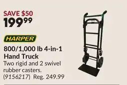 Princess Auto HARPER 800/1,000 lb 4-in-1 Hand Truck offer