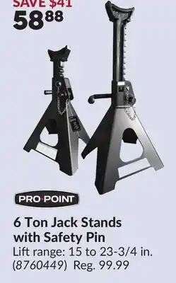 Princess Auto 6 Ton Jack Stands with Safety Pin offer