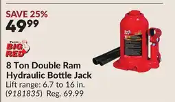 Princess Auto 8 Ton Double Ram Hydraulic Bottle Jack offer