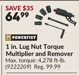 Princess Auto 1 in. Lug Nut Torque Multiplier and Remover offer