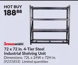 Princess Auto 72 x 72 in. 4-Tier Steel Industrial Shelving Unit offer