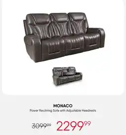 Meubles RD Monaco - Power Reclining Sofa with Adjustable Headrests offer