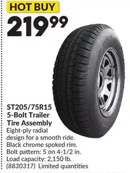 Princess Auto ST205/75R15 5-Bolt Trailer Tire Assembly offer