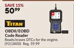 Princess Auto TITAN OBDII/EOBD Code Reader offer