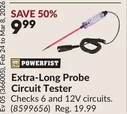 Princess Auto Extra-Long Probe Circuit Tester offer